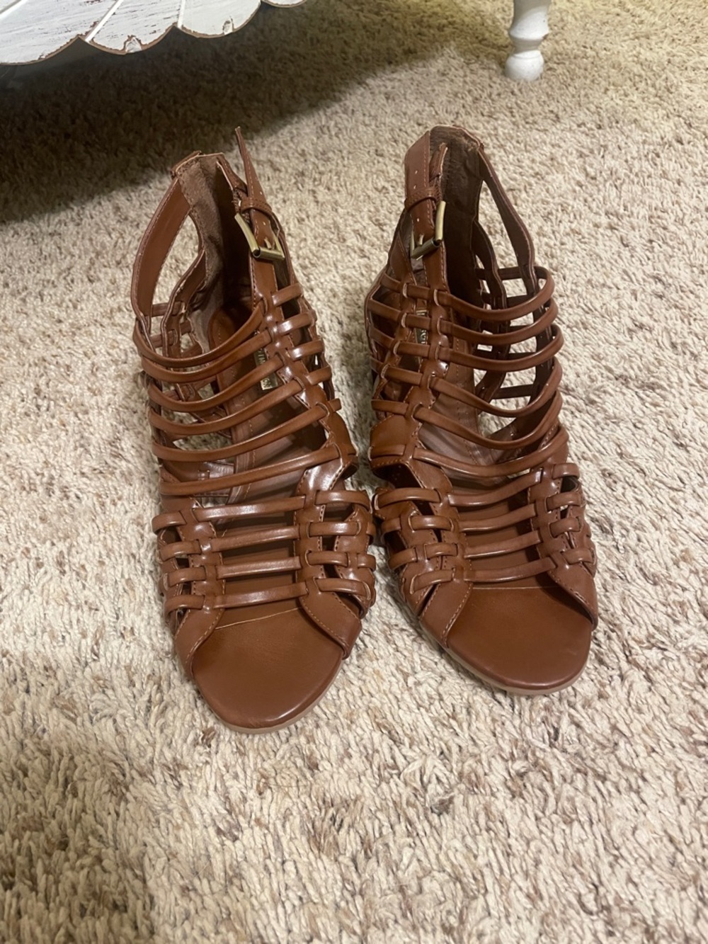 BCBGeneration Brown Strappy Gladiator Heels